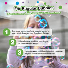 Load image into Gallery viewer, WOWmazing Bubble POWDER (6 packets) - Turns Dish Detergent into Giant Bubbles. Makes 6 GALLONS!

